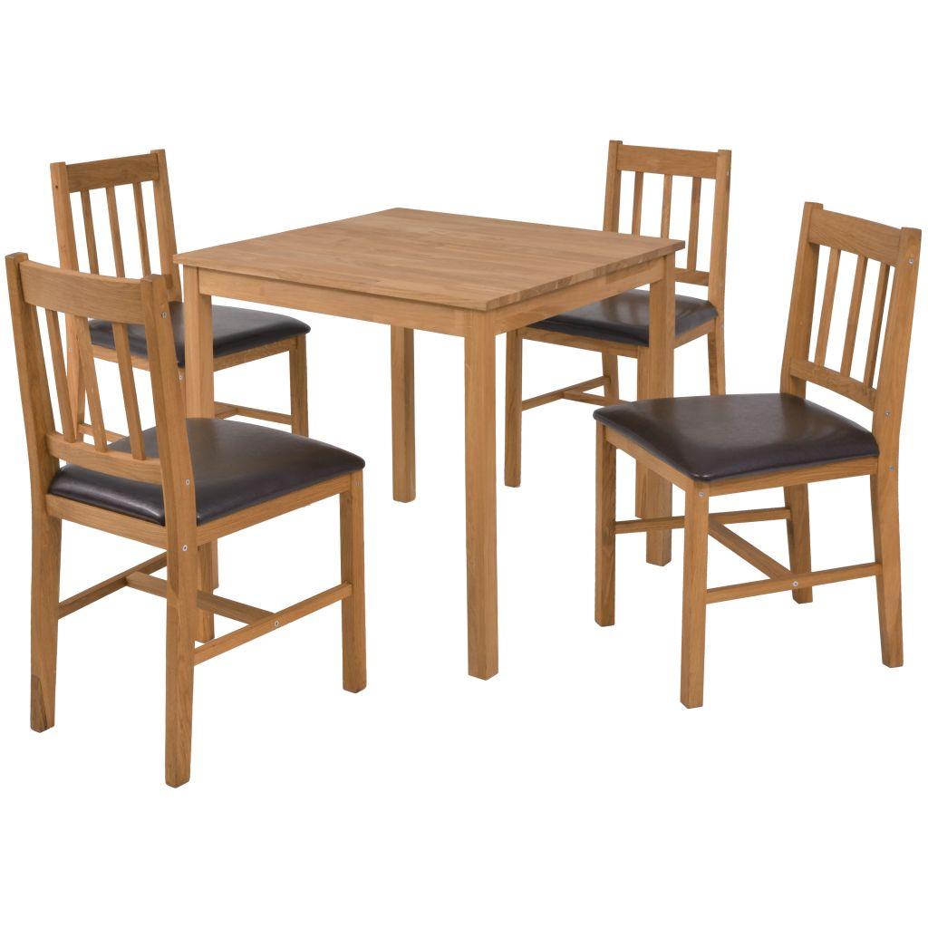 Dining Room Set 5 Pieces Solid Oak