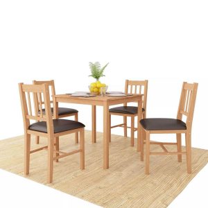 Dining Room Set 5 Pieces Solid Oak