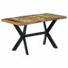 140cm Reclaimed Wood Black X Leg Dining Table