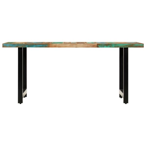 Seaside 180cm Dining Table Solid Reclaimed Wood Black Metal Leg