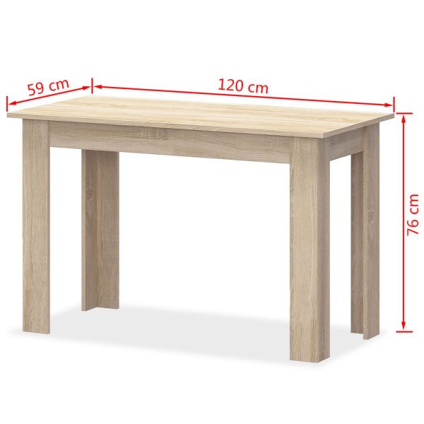Dining Table And Benches 3 Pieces Chipboard Oak