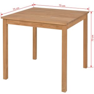Dining Table Solid Oak 75x75x73 cm