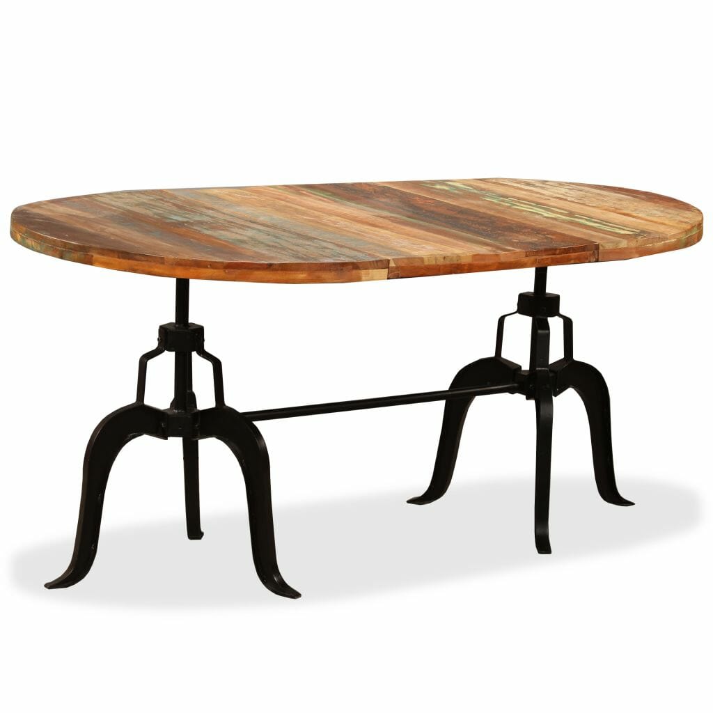 Dining Table Solid Reclaimed Wood and Steel 180 cm