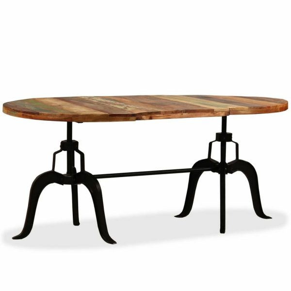 Dining Table Solid Reclaimed Wood and Steel 180 cm