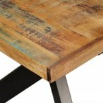 Dining Table Solid Reclaimed Wood and Steel Cross 180 cm 5