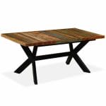 Dining Table Solid Reclaimed Wood and Steel Cross 180 cm 1