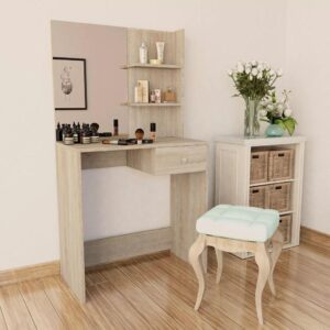 Dressing Table Chipboard 75x40x141 cm Oak