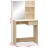 Dressing Table Chipboard 75x40x141 cm Oak