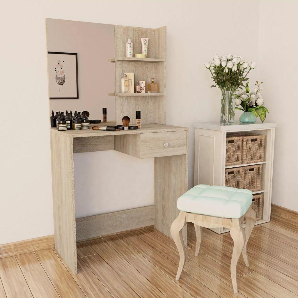 Dressing Table Chipboard 75x40x141 cm Oak
