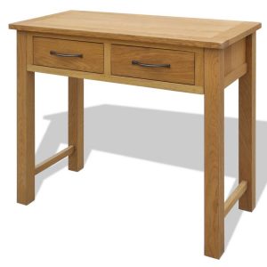 Dressing Table with Stool Solid Oak Wood