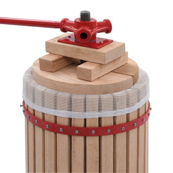 Fruit and Wine Press with Cloth Bag 24 L Oak Wood