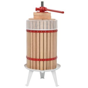 Fruit and Wine Press with Cloth Bag 24 L Oak Wood