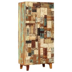 Hand Carved Highboard 85x45x180 cm Solid Reclaimed Wood