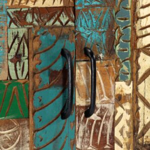 Hand Carved Sideboard 60x30x75 cm Solid Reclaimed Wood