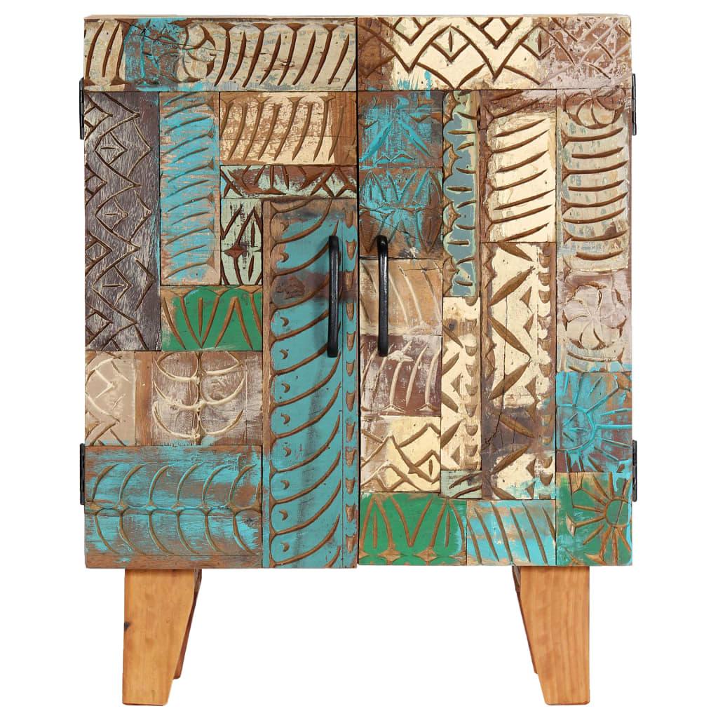 Hand Carved Sideboard 60x30x75 cm Solid Reclaimed Wood