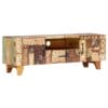 Hand Carved Reclaimed Wood TV Unit Multi Colour 120cm