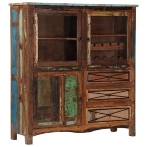 Highboard 130x45x140 cm Solid Reclaimed Wood