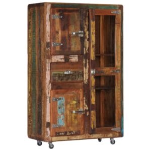 Highboard 90x42x142 cm Solid Reclaimed Wood