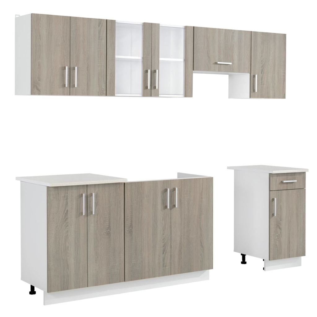 Kitchen Cabinet Unit 7 Pieces Oak Look