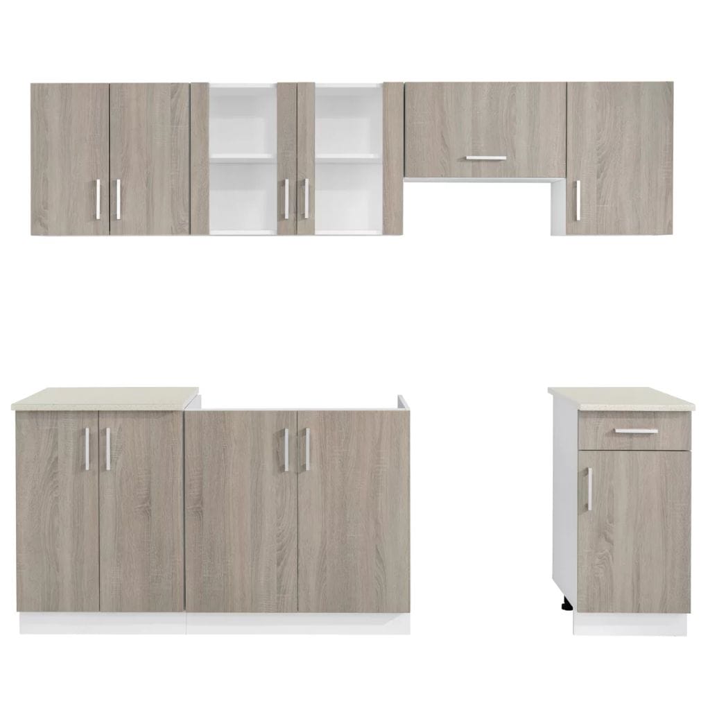 Kitchen Cabinet Unit 7 Pieces Oak Look