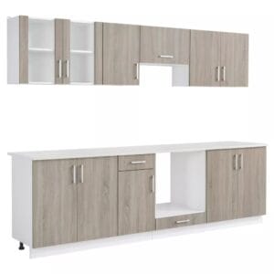Kitchen Cabinet Unit 8 Pieces Oak Look