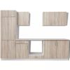 Kitchen Cabinet Unit Built-in Fridge 7 Pieces Oak Look