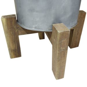 Laundry Basket Galvanised Iron Solid Reclaimed Wood 30x30x58 cm