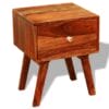 Nightstand 2 pcs with 1 Drawer 55 cm Solid Sheesham Wood