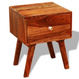Nightstand 2 pcs with 1 Drawer 55 cm Solid Sheesham Wood