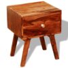Nightstand 2 pcs with 1 Drawer 55 cm Solid Sheesham Wood