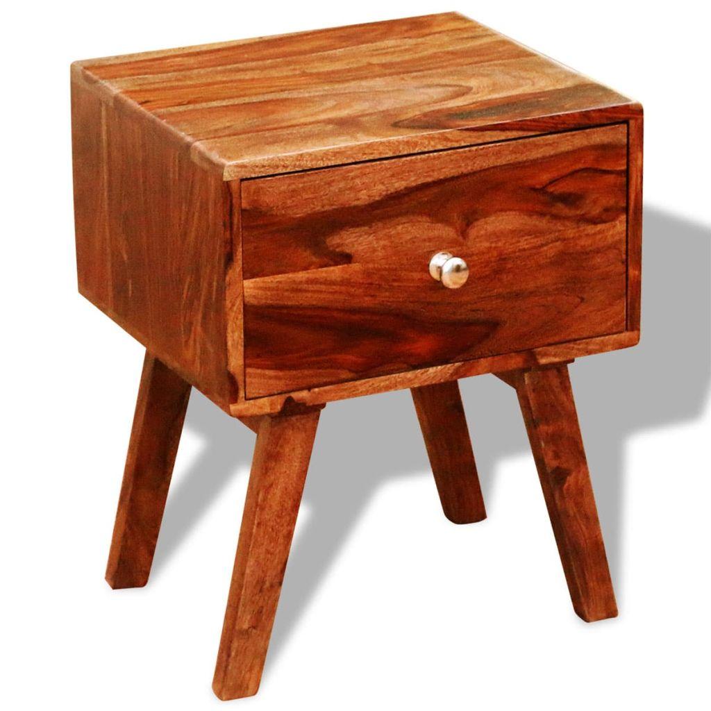 Nightstand 2 pcs with 1 Drawer 55 cm Solid Sheesham Wood