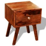 Nightstand 2 pcs with 1 Drawer 55 cm Solid Sheesham Wood 4