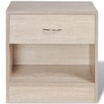 Nightstand 2 pcs with Drawer Oak Colour 4