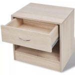 Nightstand 2 pcs with Drawer Oak Colour 6