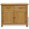 Sideboard 90x33.5x83 cm Solid Oak Wood