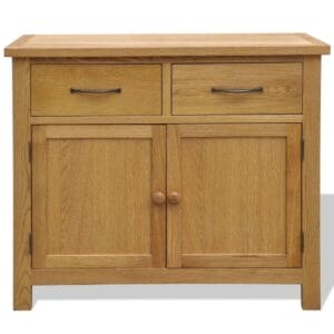Sideboard 90x33.5x83 cm Solid Oak Wood
