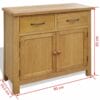Sideboard 90x33.5x83 cm Solid Oak Wood