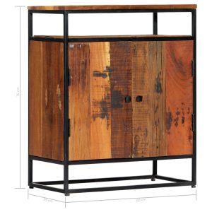 Sideboard Cabinet With Shelf 60x35x76 cm Solid Reclaimed Wood and Steel