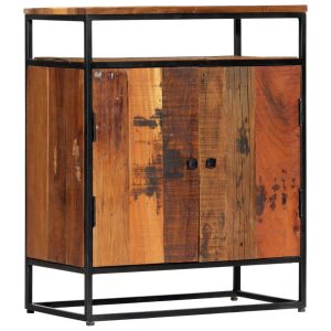 Sideboard Cabinet With Shelf 60x35x76 cm Solid Reclaimed Wood and Steel