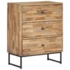 3 Drawer Low Chest Reclaimed Teak Wood 60x30x75cm