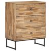 3 Drawer Low Chest Reclaimed Teak Wood 60x30x75cm