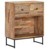 2 Drawer Mini Sideboard & Display Reclaimed Teak Wood 60x30x75cm