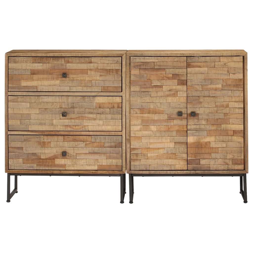 Sideboard Set 2 Pieces Reclaimed Teak Wood