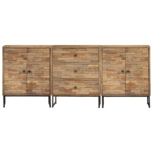 Teak Reclaimed Wood Sideboards Set Of 3 Cabinets