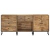 Reclaimed Teak Wood Sideboards Set Of 3 Pieces.