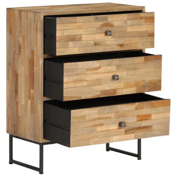 Sideboard Set 3 Pieces Reclaimed Teak Wood