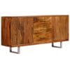 Sideboard Solid Acacia Wood with Carved Doors 158x40x75 cm