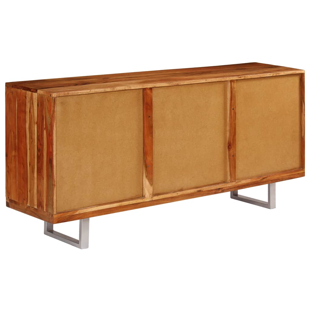 Sideboard Solid Acacia Wood with Carved Doors 158x40x75 cm