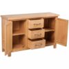 Sideboard with 3 Drawers 110x33.5x70 cm Solid Oak Wood