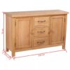 Sideboard with 3 Drawers 110x33.5x70 cm Solid Oak Wood